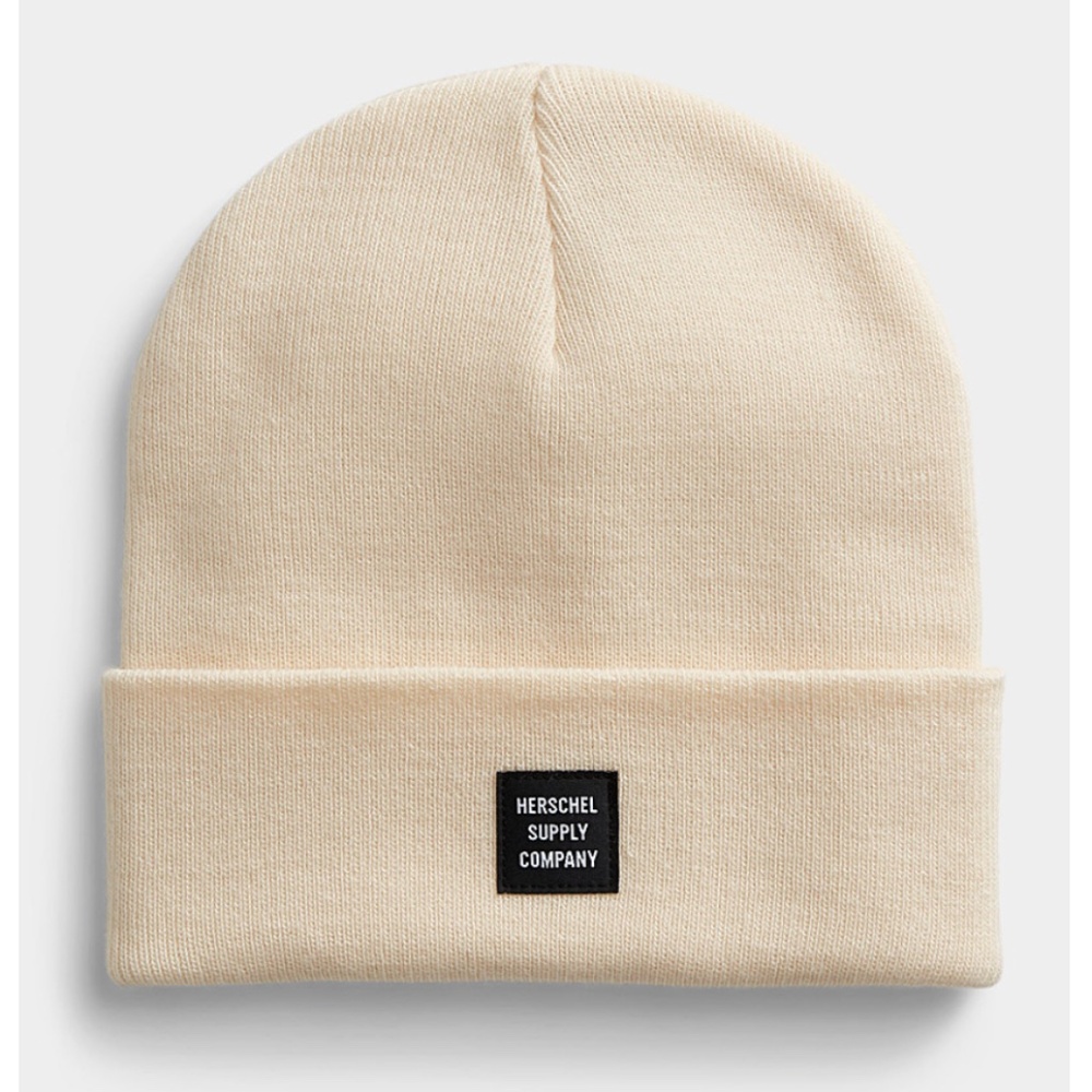Herschel off white unisex logo emblem tuque hat beanie NWT